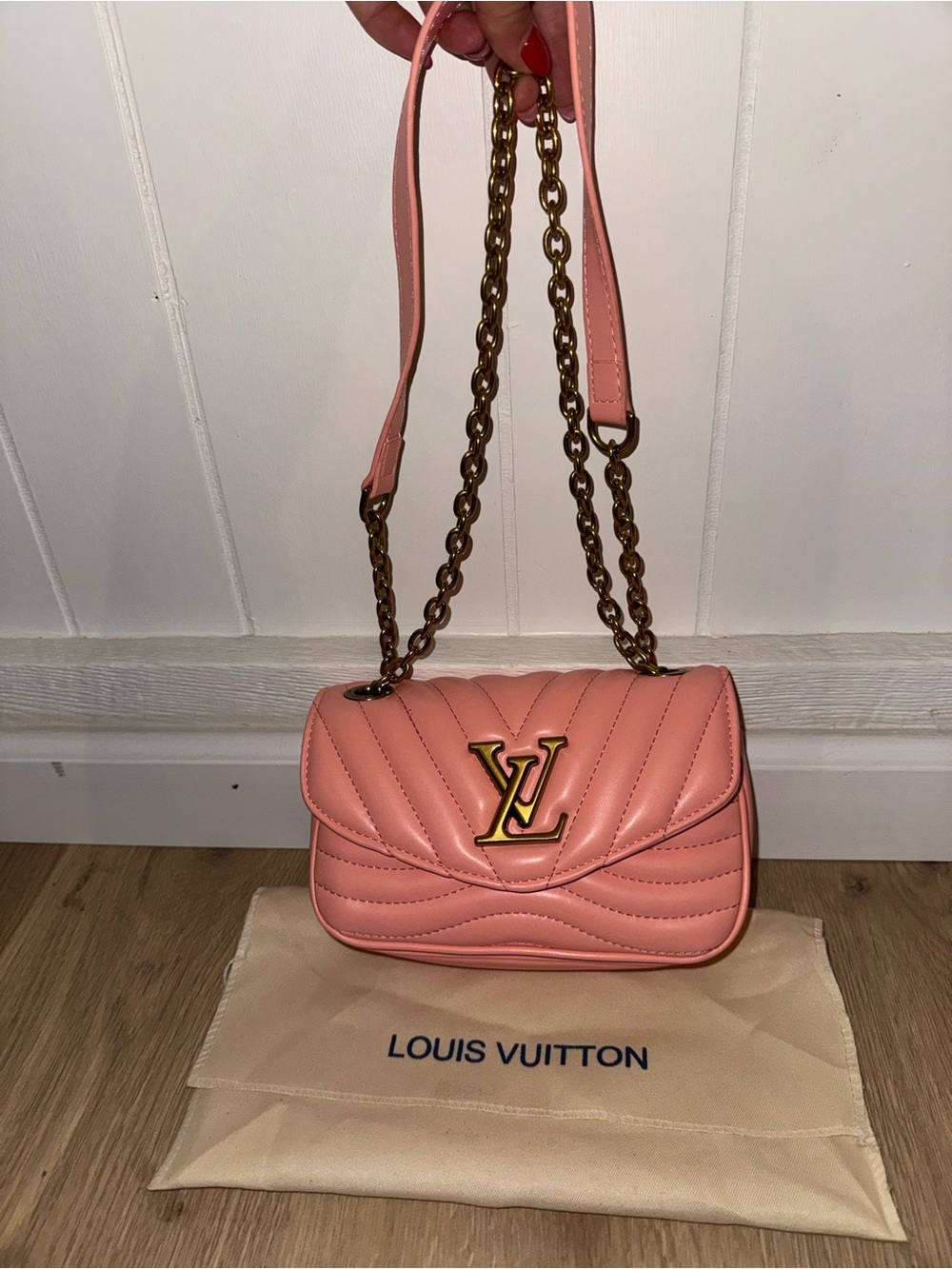 Louis Vuitton Coral Pink Quilted Chain Shoulder Bag